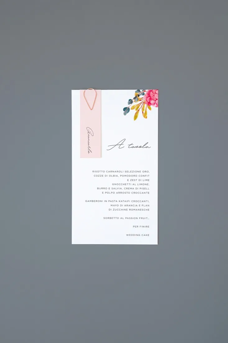 Menu con segnaposto