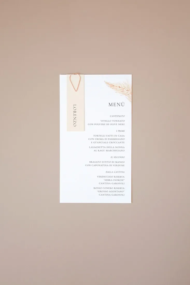 Menu con segnaposto