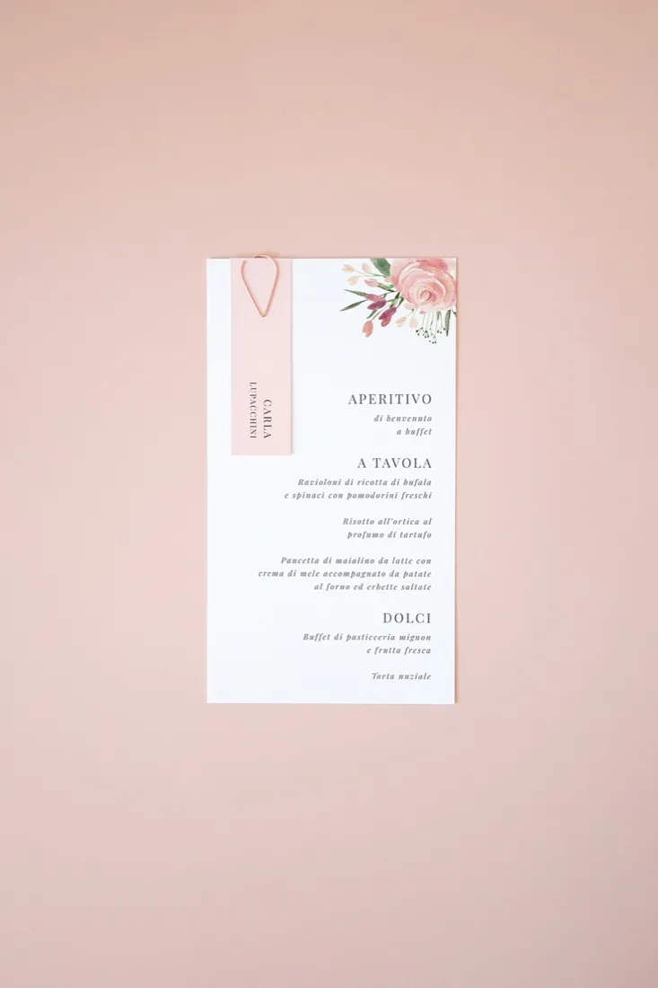 Menu con segnaposto