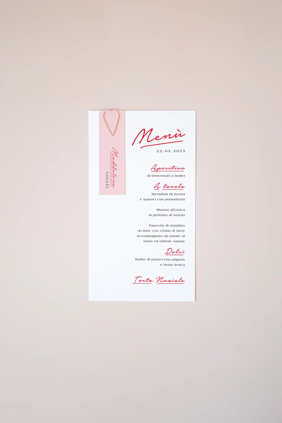 Menu con segnaposto