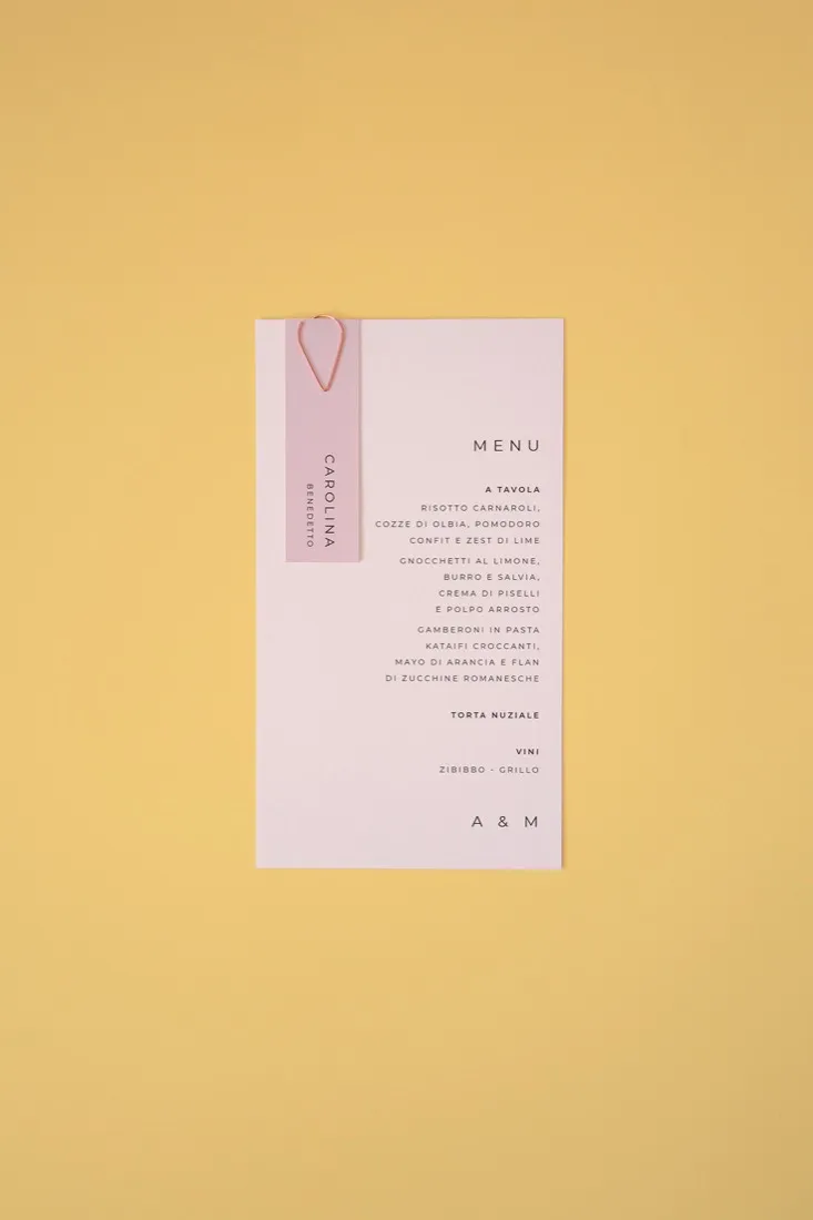 Menu con segnaposto
