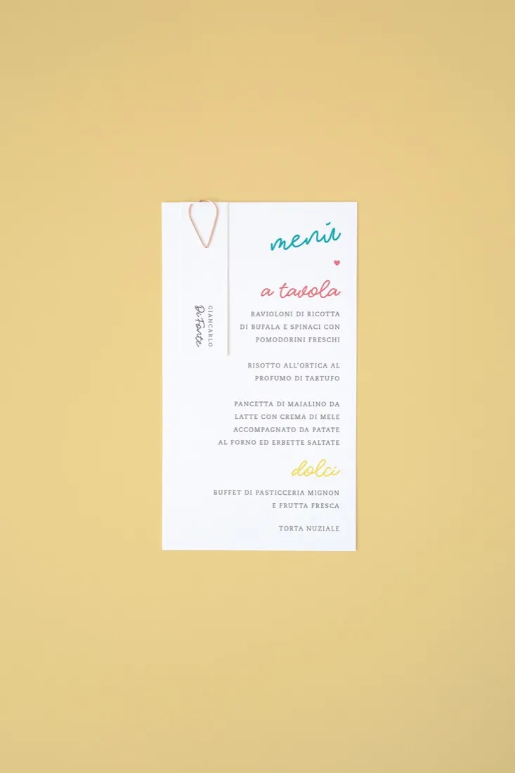 Menu con segnaposto
