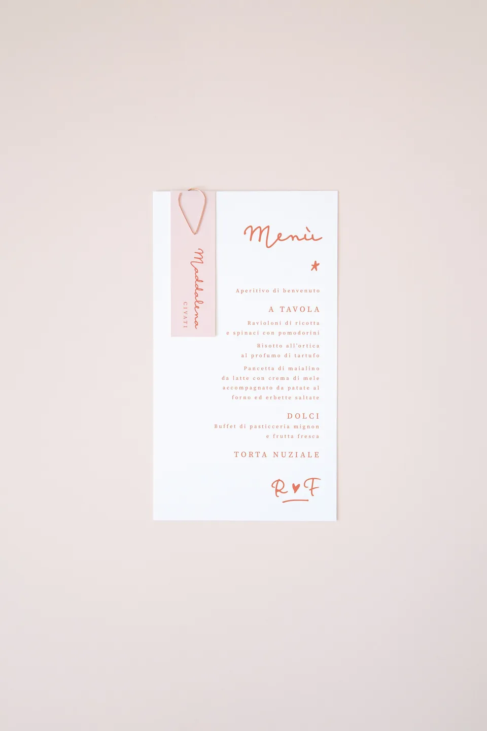 Menu con segnaposto