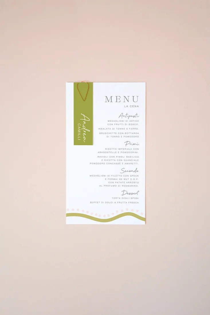 Menu con segnaposto