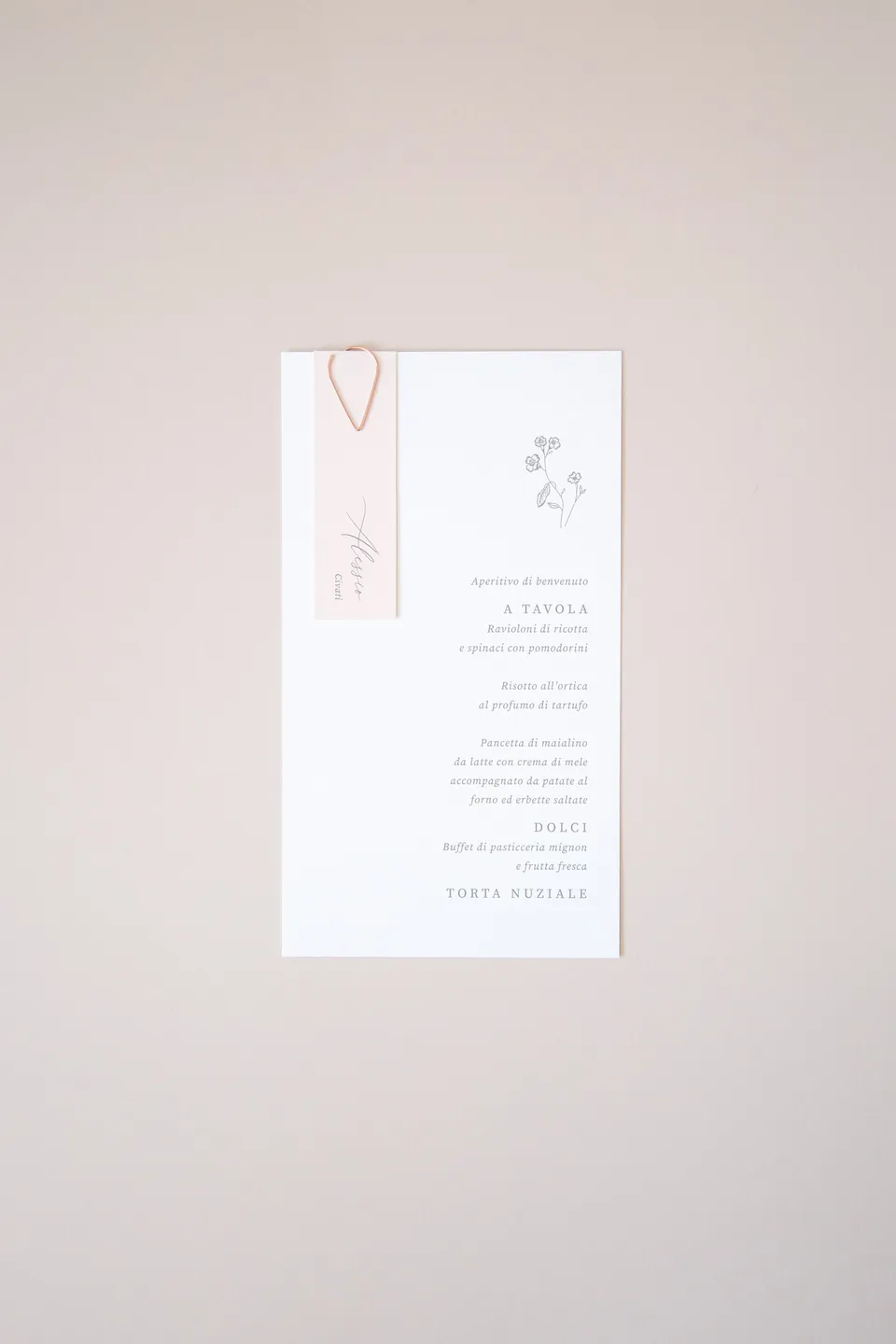 Menu con segnaposto