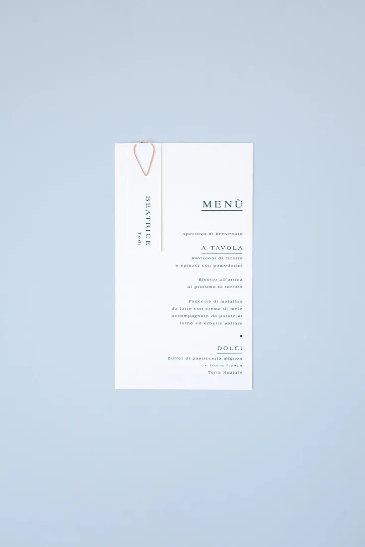 Menu con segnaposto