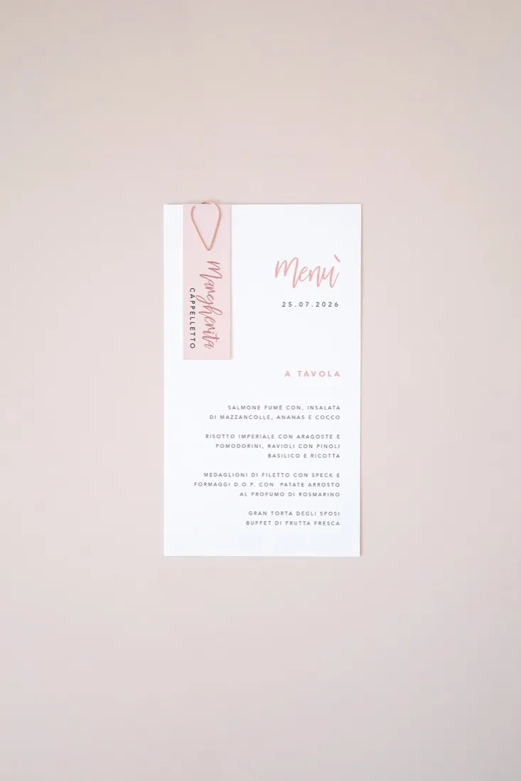 Menu con segnaposto