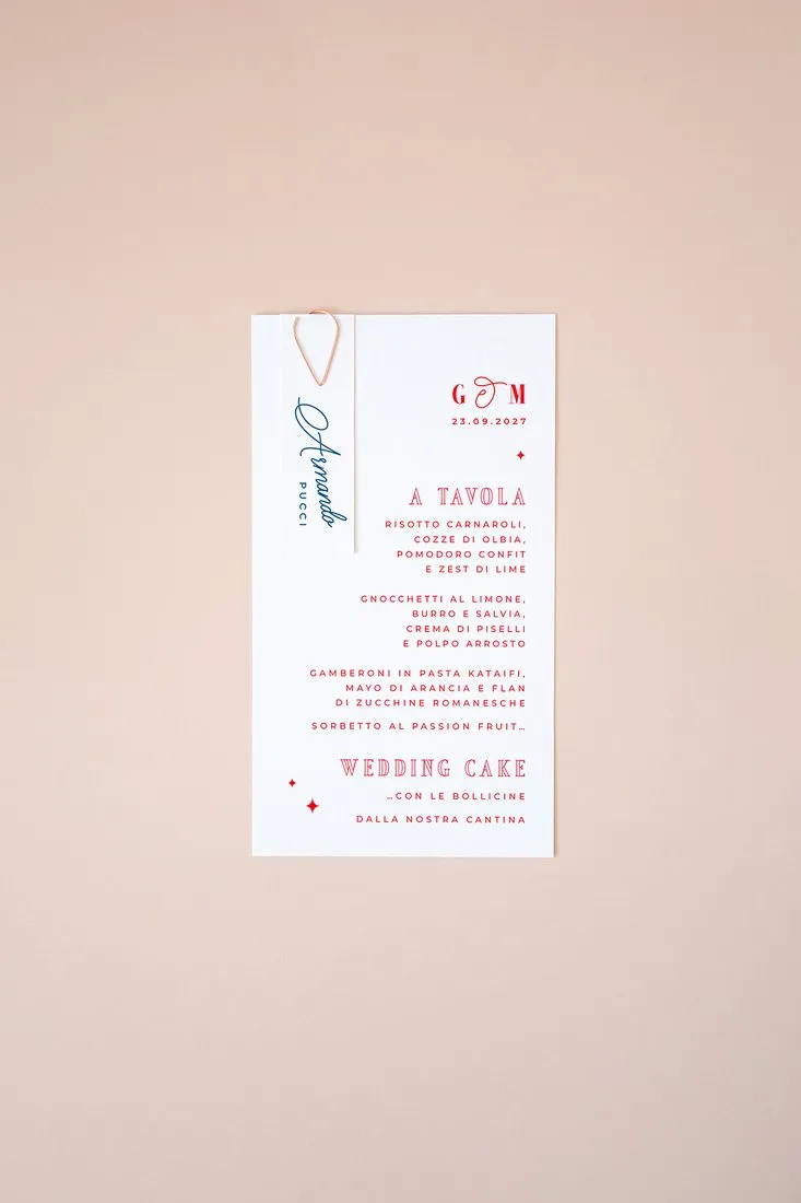 Menu con segnaposto