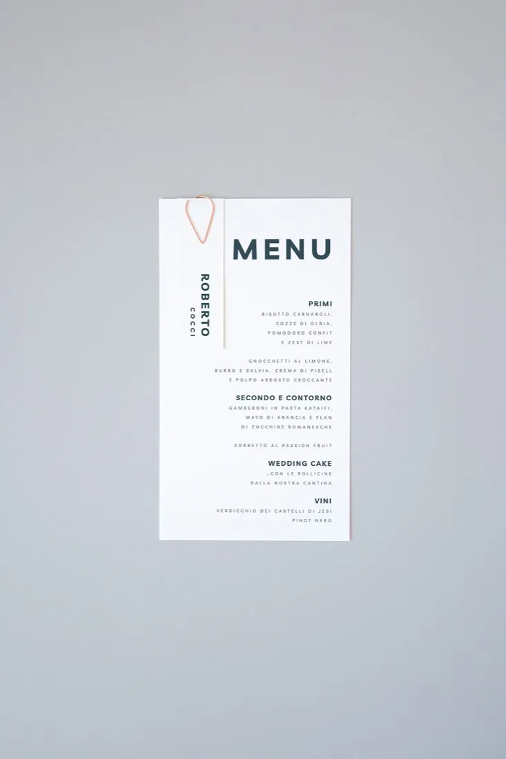 Menu con segnaposto