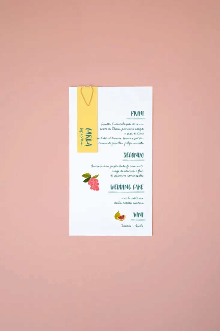 Menu con segnaposto