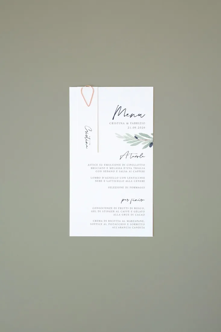Menu con segnaposto