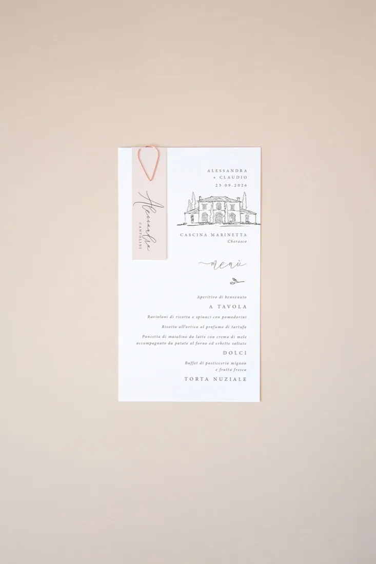 Menu con segnaposto