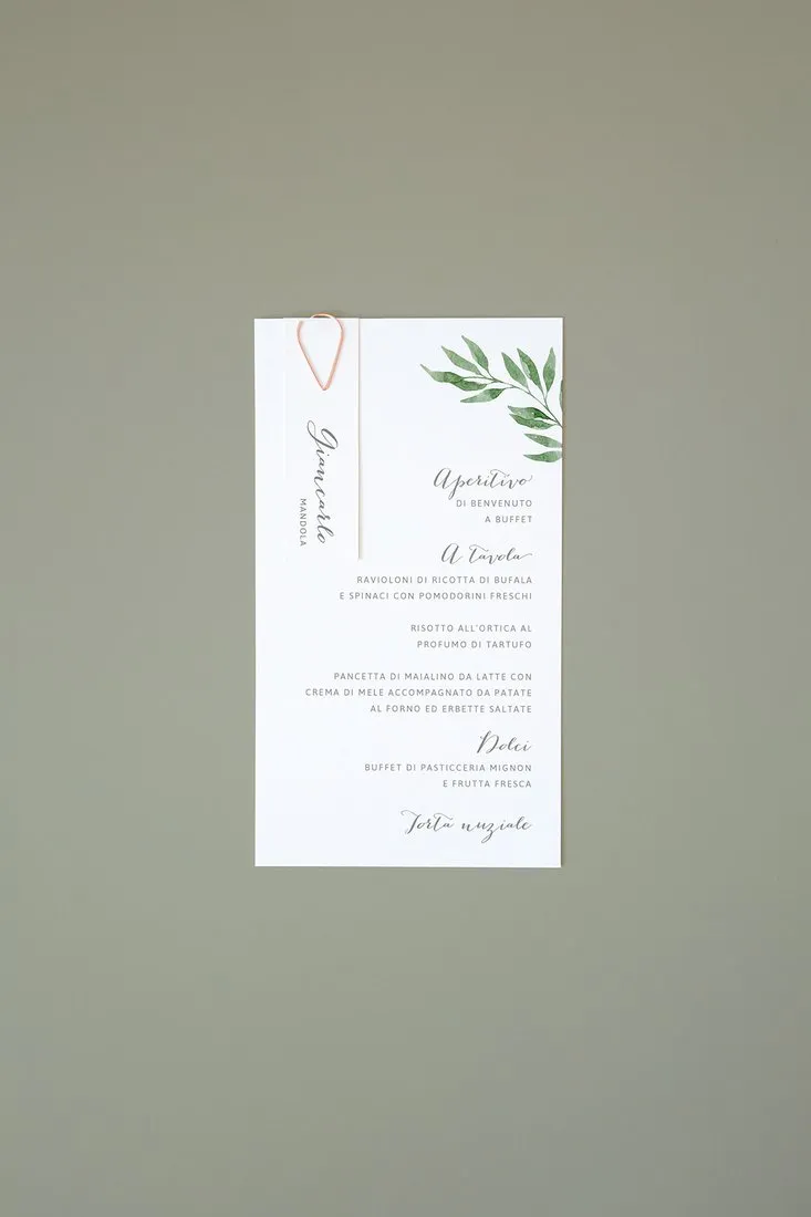 Menu con segnaposto