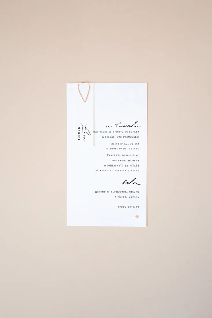 Menu con segnaposto