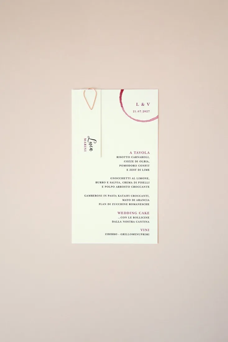 Menu con segnaposto