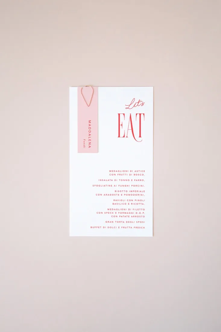 Menu con segnaposto