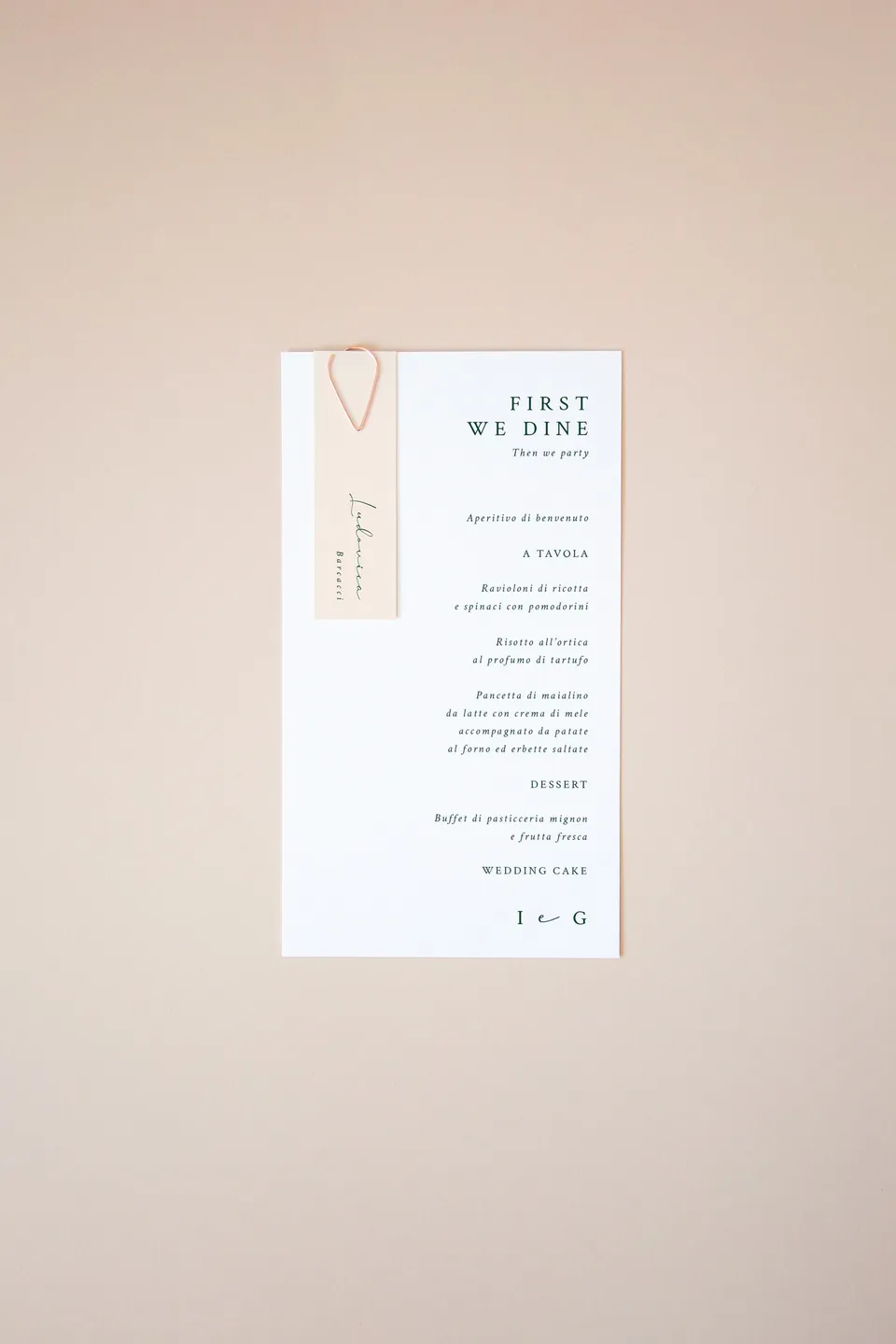 Menu con segnaposto