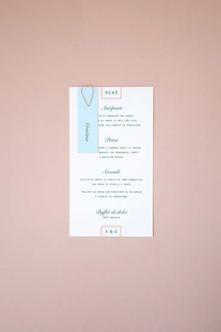 Menu con segnaposto