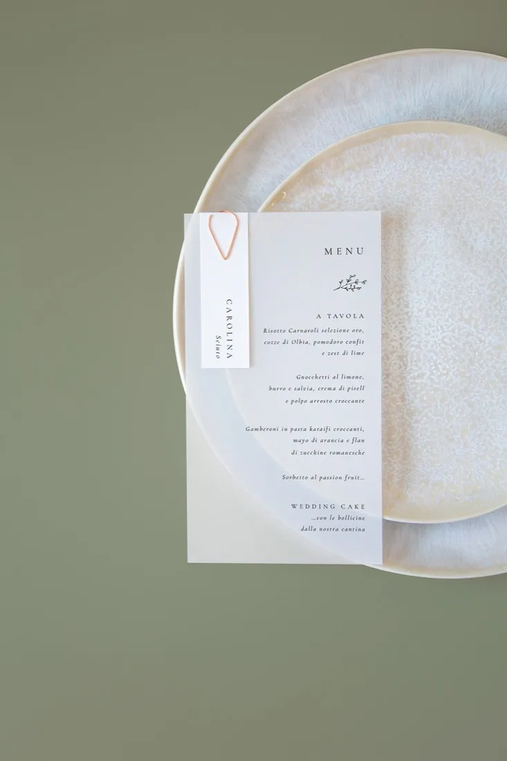Menu con segnaposto Vellum Stile Albero della vita