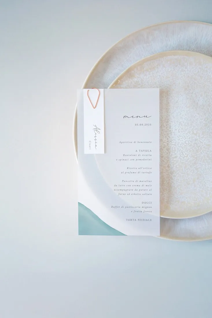 Menu con segnaposto Vellum