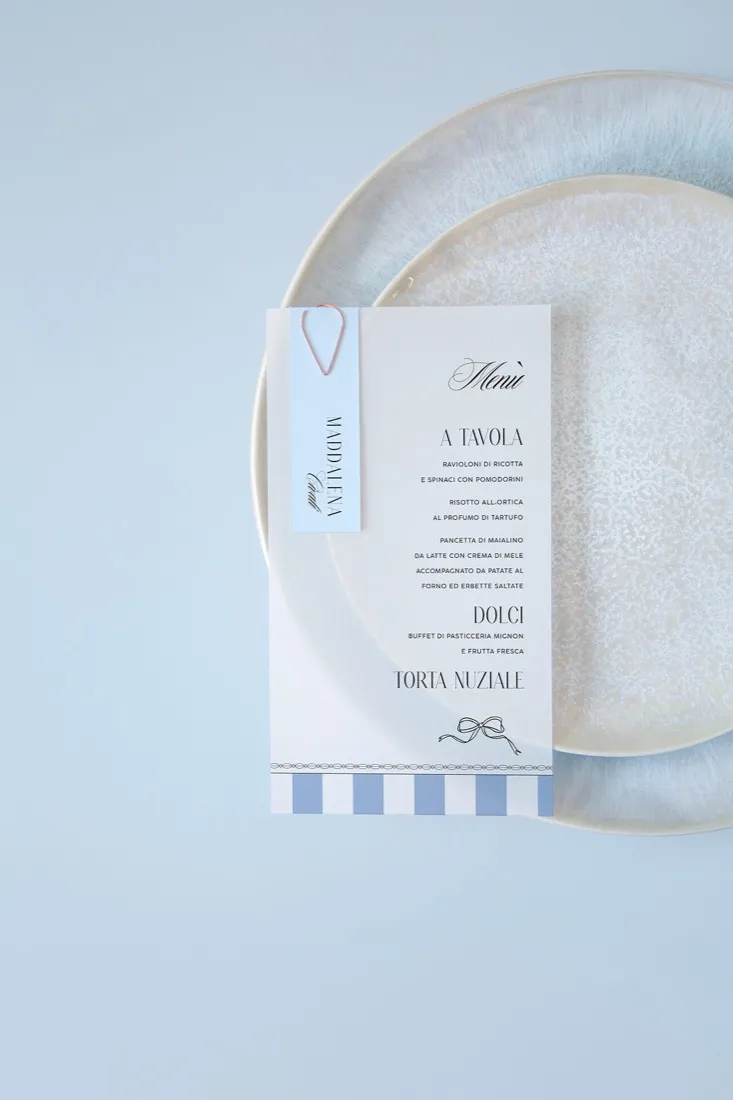 Menu con segnaposto Vellum