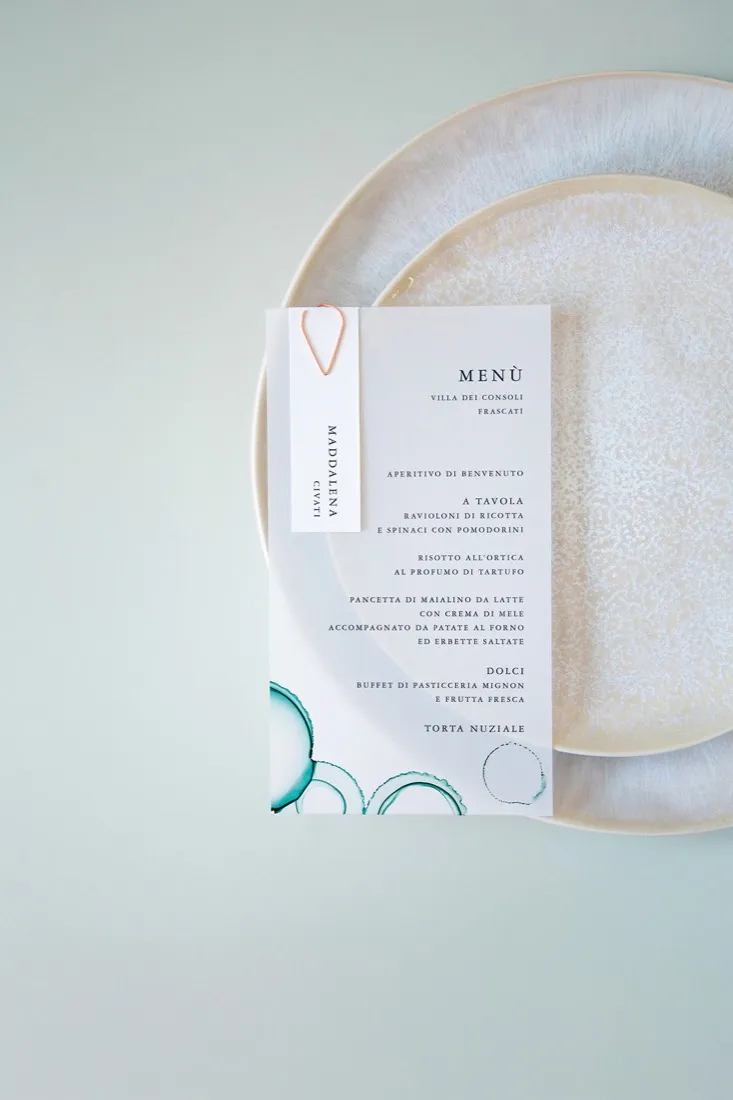 Menu con segnaposto Vellum