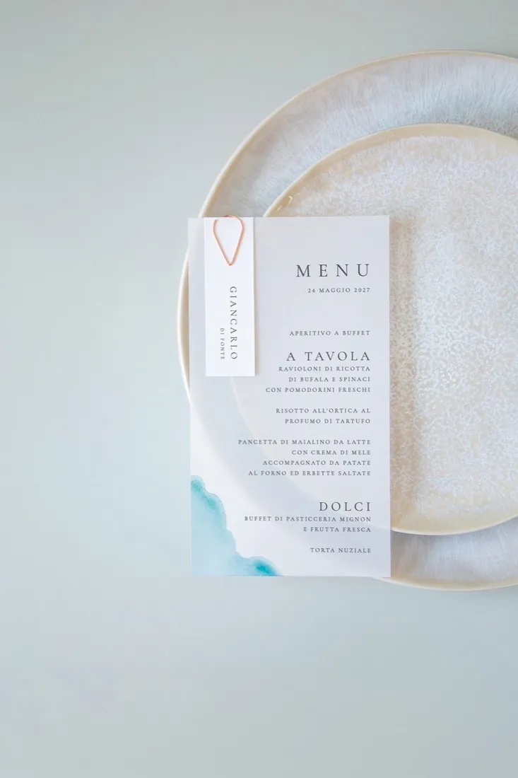 Menu con segnaposto Vellum