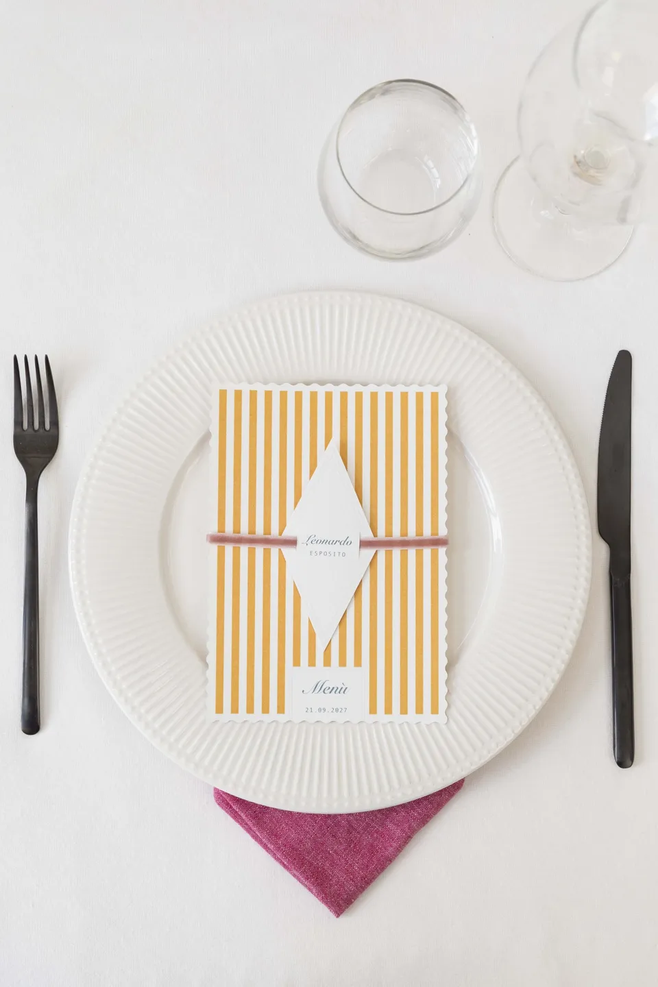 Menu Premium cartolina con menu e segnaposto