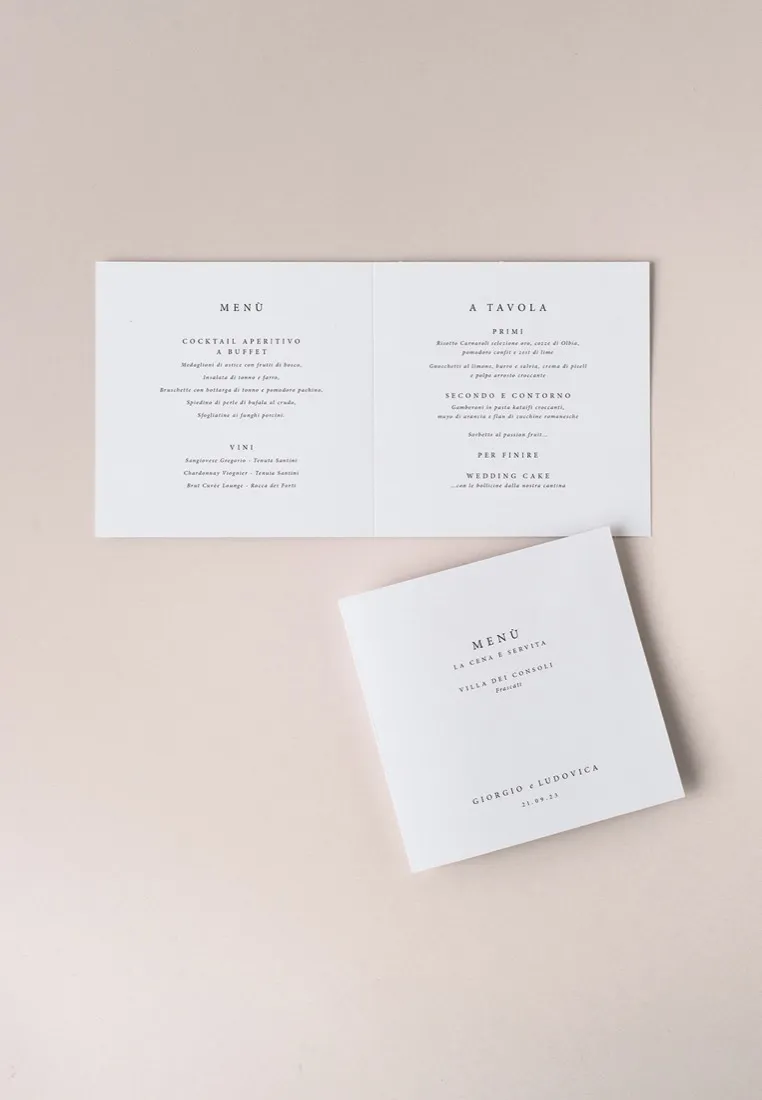 Menu Quadrato doppia anta