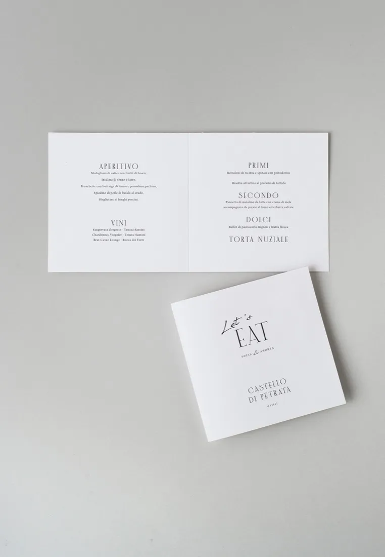 Menu Quadrato doppia anta Stile Times new romance