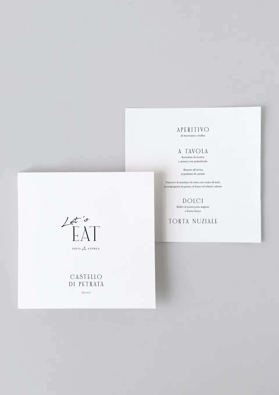 Menu Quadrato Stile Times new romance