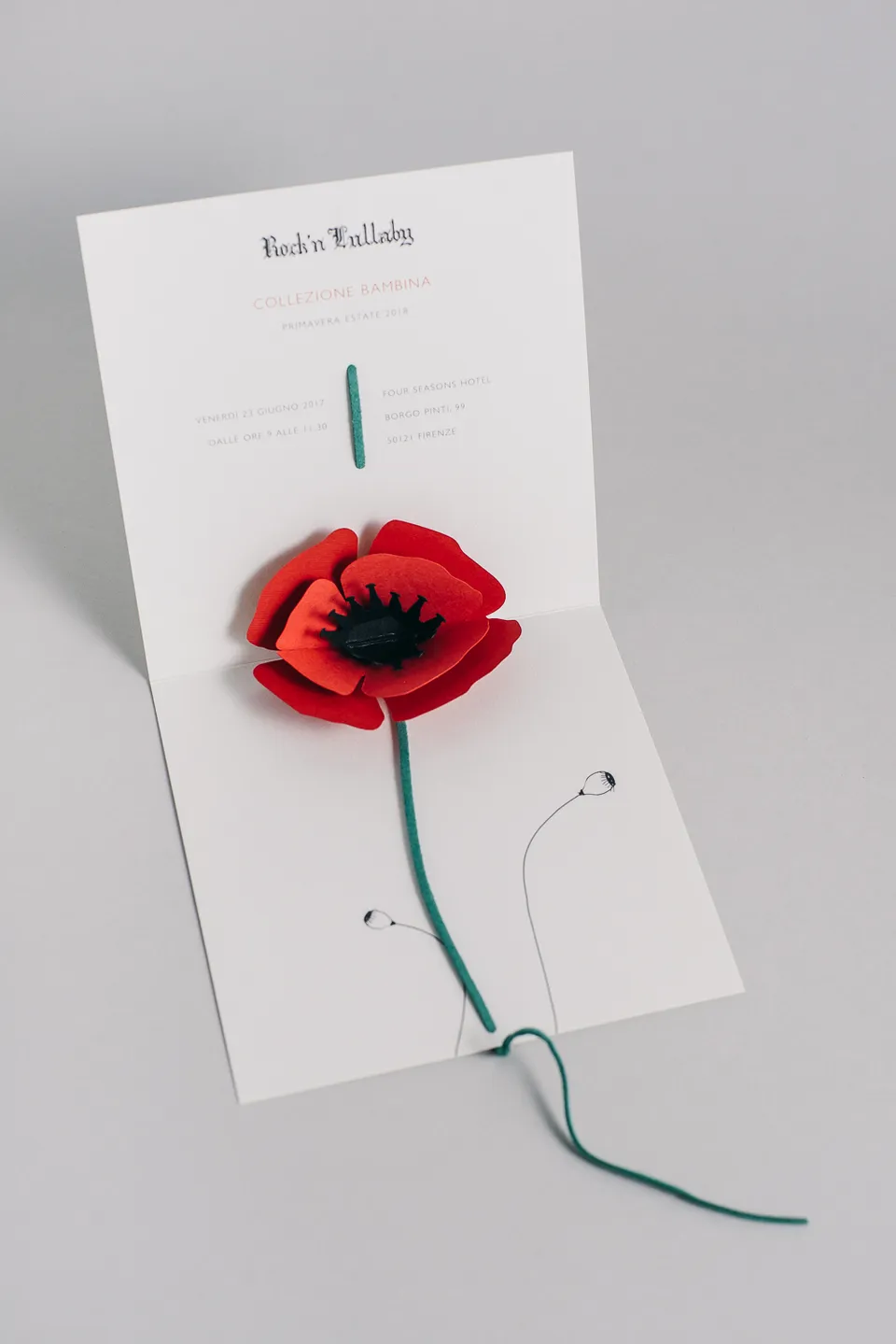 Rock And Lulluby, Il biglietto Papavero Pop-up