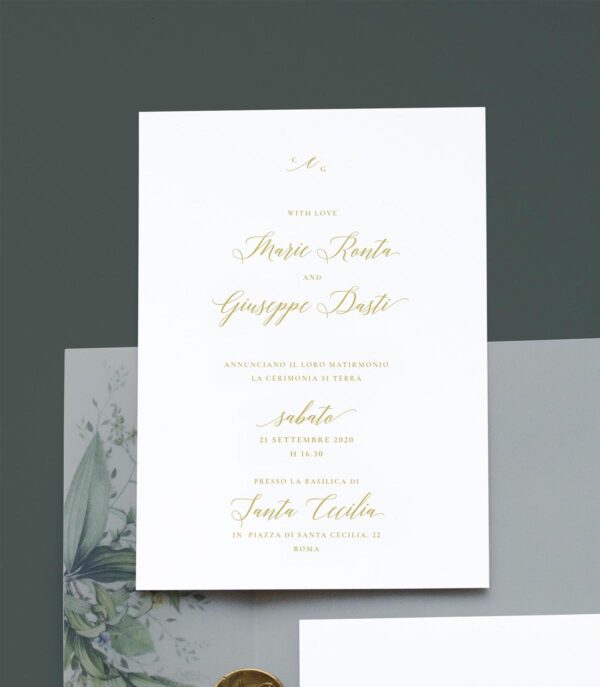 Partecipazioni Matrimonio Golden 01