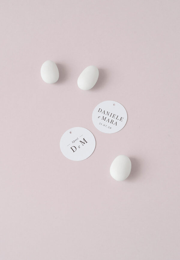 Biglietto Bomboniera Tondo Blush