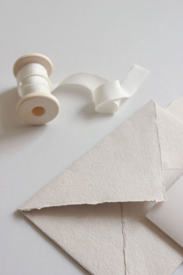 Busta Artigianale In Carta Cotone Bianco pack Da 10