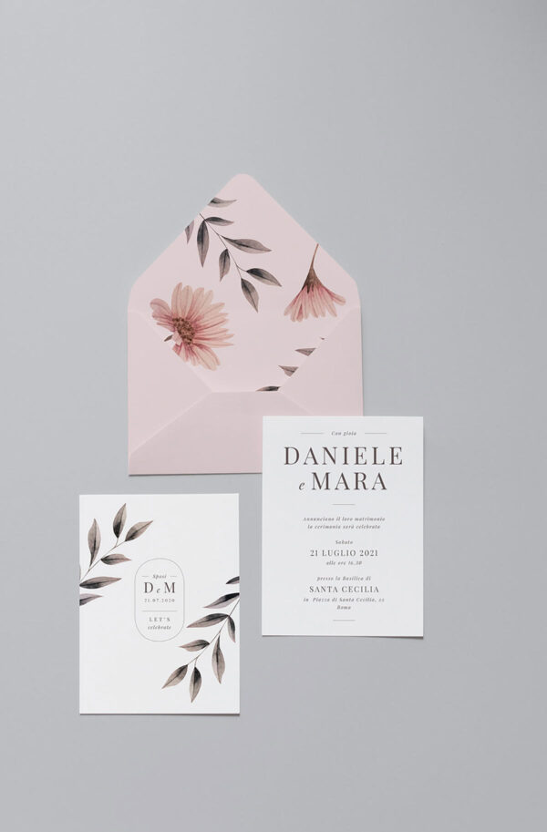 Partecipazione Busta Stampata Blush