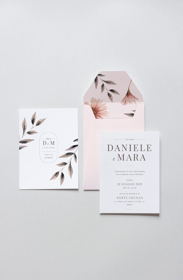 Partecipazione Busta Verticale Blush