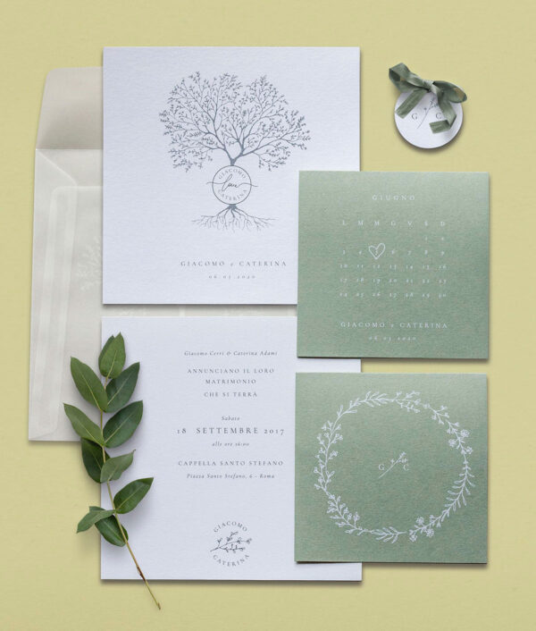Partecipazione Matrimonio Albero Della Vita Evergreen
