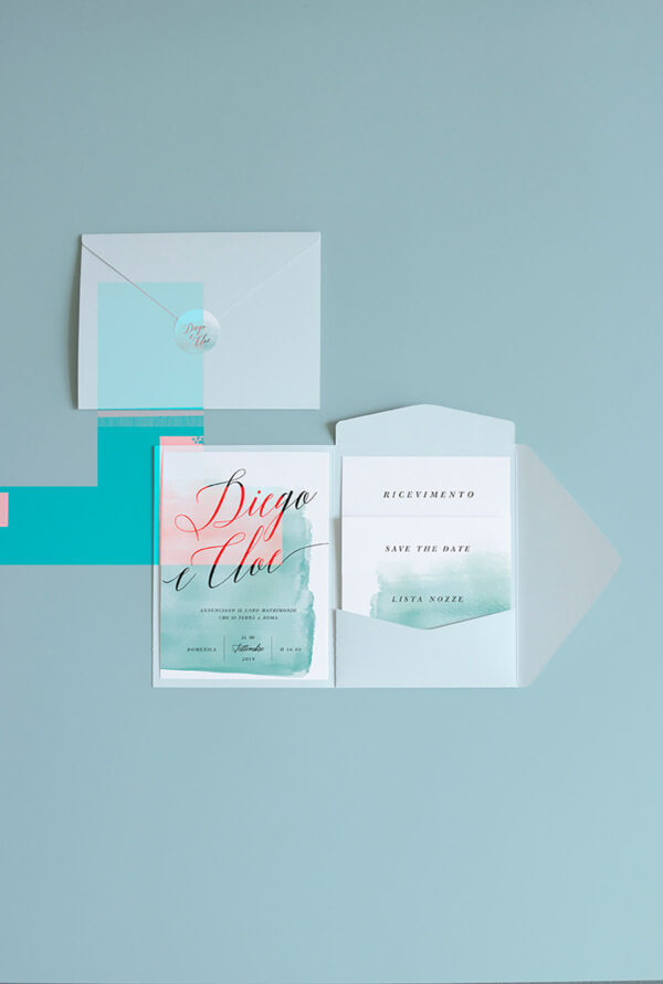 Partecipazione Pocket Fold Acquerello