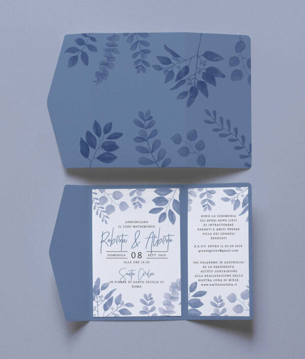 Partecipazioni Nozze Cofanetto Easy Rametti Blu