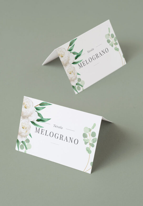 rosa bianca blush segnatavolo cavaliere