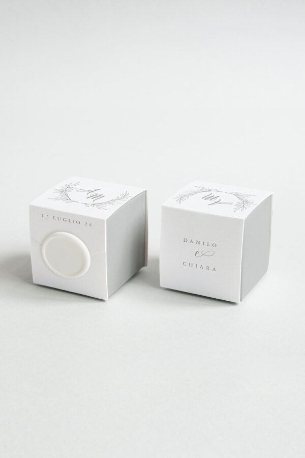 Scatolina Portaconfetti Bicolore Simple con Ceralacca Plexiglass