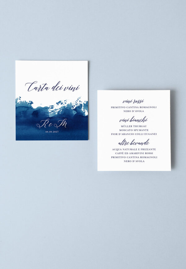 Acqua Menù Carta Vini