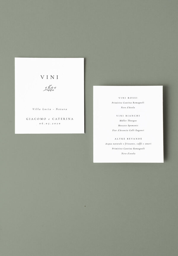 Albero Della Vita Menù Carta Vini
