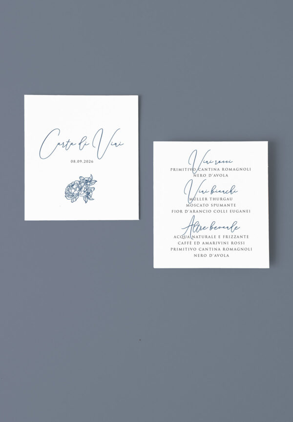 Blu Vintage Menù Carta Vini