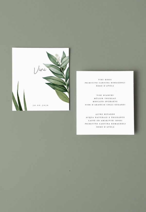 Botanico Menù Carta Vini