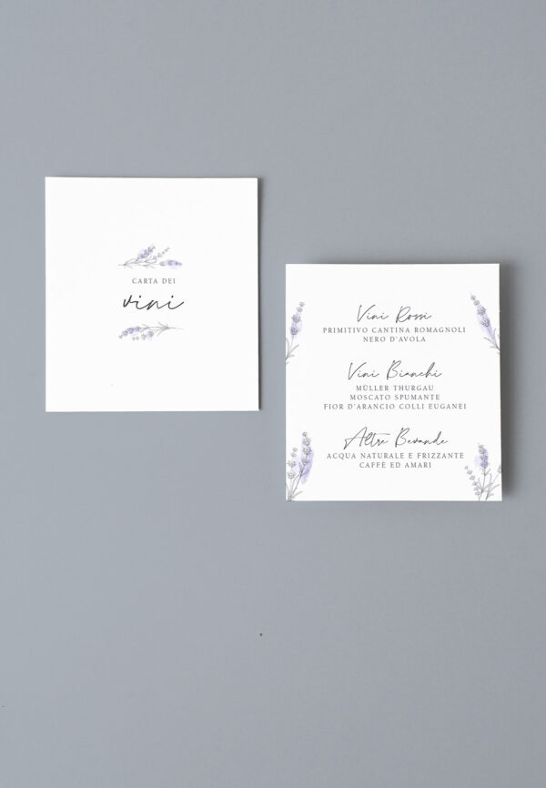 Lavanda Menù Carta Vini