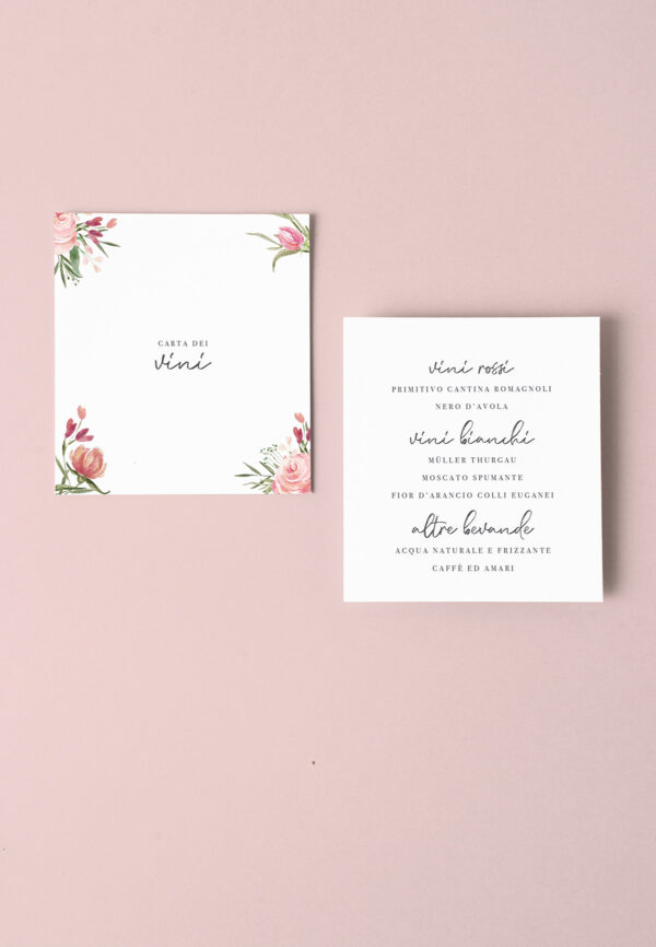 Peonie Menù Carta Vini