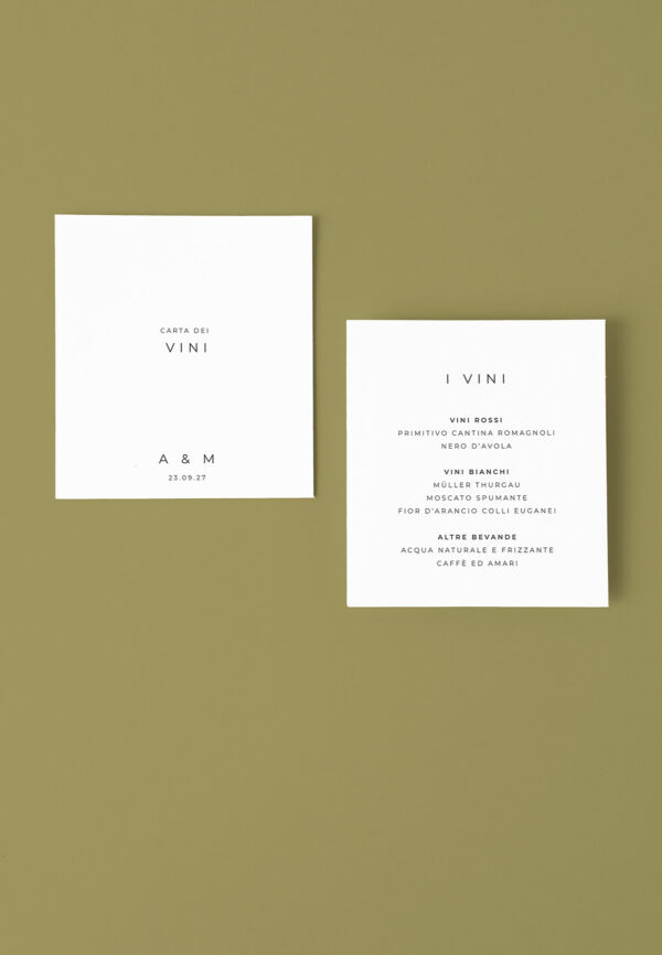 Pochette Menù Carta Vini