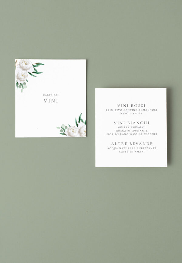 Rosa Bianca Menù Carta Vini